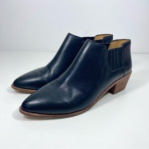 Madewell M3461 Sonia Black Leather Western Low Chelsea Ankle Boots Booties 11